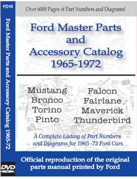 1965 - 1972 Ford Car Master Parts and Accessory Factory Catalog USB