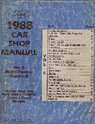 1988 Ford Car (Town Car, Ford Crown Victoria and Mercury Grand Marquis) Factory Shop Manual - Body, Chassis, Electrical