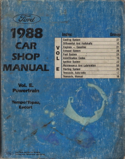 1988 Ford Escort & Tempo, Mercury Topaz Factory Car Shop Manual - Powertrain