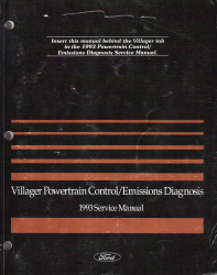 1993 Mercury Villager Powertrain Control Emissions Diagnosis Service Manual