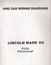 1992 Lincoln Mark VII Factory Wiring Diagrams