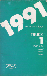 1991 Ford Light Duty Specification Manual