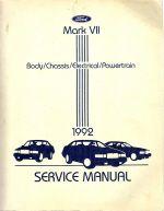 1992 Lincoln Mark VII Body Chassis Electrical Powertrain Service Manual