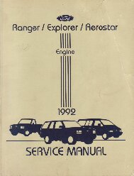 1992 Ford Ranger, Explorer & Aerostar Shop Manual - 2 Volume Set