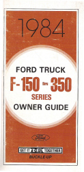 1984 Ford F-150 thru F-350 Factory Owner's Guide