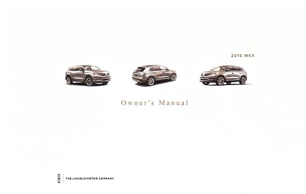 2016 Lincoln MKX Owner's Manual Portfolio