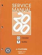 2000 Chevy Cavalier And Pontiac Sunfire Factory Service Manual - 2 Volume Set