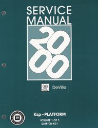 2000  Cadillac DeVille  Factory Service Manual - 3 Volume Set