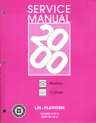 2000 Chevrolet Mailibu, Oldsmobile Cutlass Factory Service Manual - 2 Volume Set
