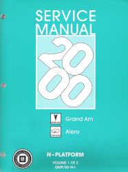 2000 Pontiac Grand Am, Oldsmobile Alero & Buick Skylark Factory Service Manual - 2 Volume Set