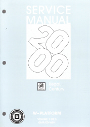 2000 Buick Regal & Century Factory Service Manual - 3 Volume Set