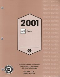2001 Oldsmobile Aurora Factory Service Repair Manual- 3 Vol. Set