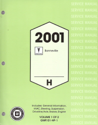 2001 Pontiac Bonneville Factory Service Manual - 2 Volume Set