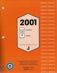 2001 Chevy Cavalier And Pontiac Sunfire Factory Service Manual - 2 Volume Set