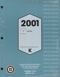 2001 Cadillac Seville Factory Service Manual - 3 Volume Set