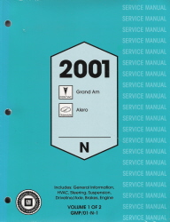 2001 Pontiac Grand Am & Oldsmobile Alero Factory Service Manual - 2 Volume Set