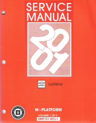 2001 Chevrolet Lumina Factory Service Manual - 2 Volume Set