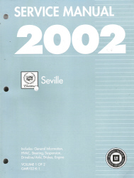 2002 Cadillac Seville Factory Service Manual - 2 Volume Set