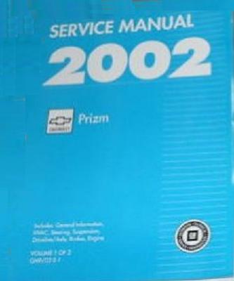 2002 Chevrolet / Geo Prizm (S-Platform) Factory Service Manual - 2 Volume Set