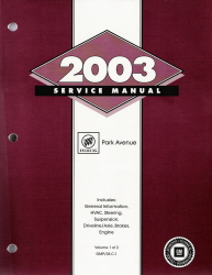2003 Buick Park Avenue Factory Service Manual - 2 Vol. Set