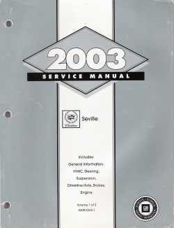 2003 Cadillac Seville Factory Service Manual - 2 Volume Set