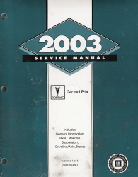 2003 Pontiac Grand Prix Factory Service Manual - 3 Volume Set