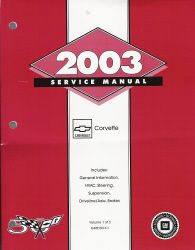 2003 Chevrolet Corvette Service Manual - 3 Volume Set