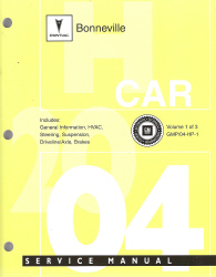 2004 Pontiac Bonneville Factory Service Manual - 2 Volume Set