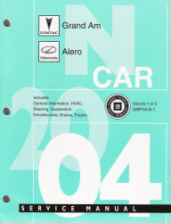 2004 Pontiac Grand Am & Oldsmobile Alero Factory Service Manual - 2 Volume Set