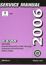 2006 Pontiac Vibe Factory Service Repair Manual - 2 Volume Set