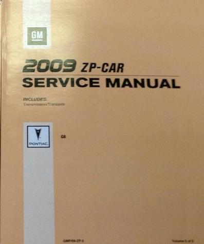 2009 Pontiac G6 Factory Service Repair Manual - 5 Vol. Set