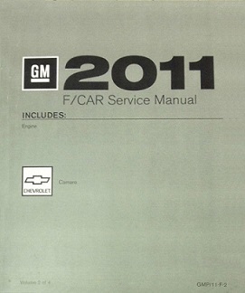 2011 Chevrolet Camaro Factory Service Repair Workshop Manual, 4 Vol. Set