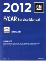 2012 Chevrolet Camaro Factory Service Repair Workshop Manual, 4 Vol. Set