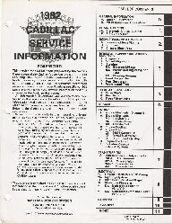 1982 Cadillac Cars Factory Service Information Manual - Softcover