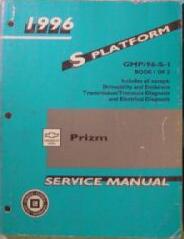 1996 Chevrolet / Geo Prizm (S-Platform) Factory Service Manual - 2 Volume Set