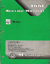 1997 Chevrolet Geo Metro, M-Platform Factory Service Manual
