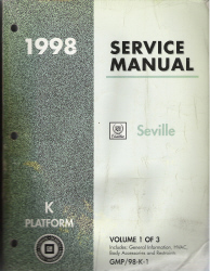 1998 Cadillac Seville (K Platform) Service Manual - 3 Volume Set