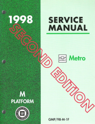 1998 Chevrolet Geo Metro Factory Service Manual, 2nd Edition - 3 Volume Set