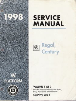 1998 Buick Regal, Century Service Manual - 3 Volume Set