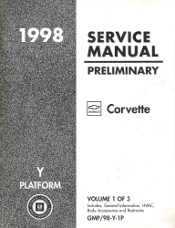 1998 Chevrolet Corvette Factory Service Manual Preliminary Edition - 3 Volume Set