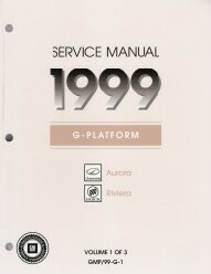 1999 Oldsmobile Aurora, Buick Riviera Factory Service Manual- 3 Volume Set