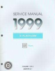 1999 Chevrolet / Geo Prizm (S-Platform) Factory Service Manual - 2 Volume Set