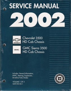 2002 Chevrolet 3500 HD Cab Chassis / GMC Sierra 3500 Factory Service Manual - 3 Volume Set
