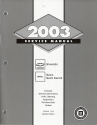 2003 Chevrolet Silverado and  GMC Sierra / Denali, Suburban, Blazer C/K Truck Factory Service Manual 5 Volume Set