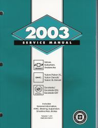 2003 Chevrolet Avalanche, Suburban, Tahoe, GMC Yukon, Cadillac Escalade CK8 Trucks Factory Service Manual - 4 Volume Set
