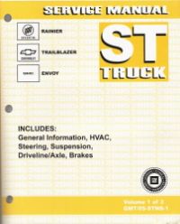 2005 Chevrolet Trailblazer/EXT GMC Envoy/XL, XUV and Buick Rainier (ST-Platform) SUV Service Manual Set - 3 Volumes