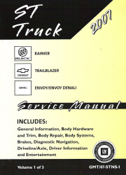2007 Chevrolet Trailblazer, GMC Envoy & Buick Rainier SUV Service Manual - 3 Vol. Set