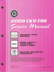 2008 Chevrolet Suburban, Tahoe, GMC Yukon & Cadillac Escalade Factory Service Manual - 4 Vol. Set