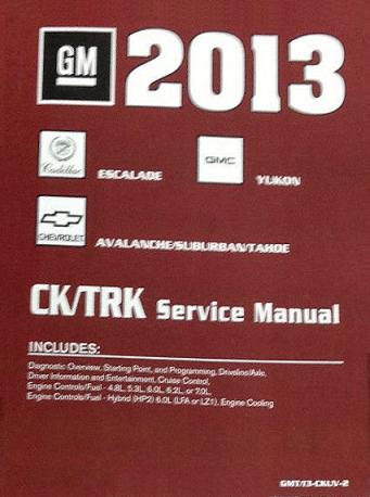 2013 Chevrolet Tahoe, Suburban, Avalanche, GMC Yukon & Cadillac Escalade Factory Service Manual- 5 Vol. Set