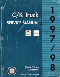 1997 - 1998 GMC & Chevrolet C/K Trucks Bi-Fuel C Pickup Supplement Manual